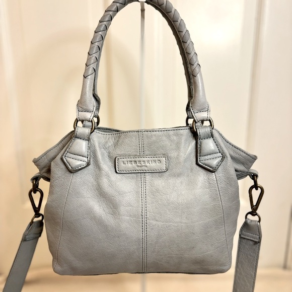 LIEBESKIND BERLIN LEATHER SHOULDER/CROSSBODY, Anthropologie, Dusty Blue/Grey - Picture 3 of 10